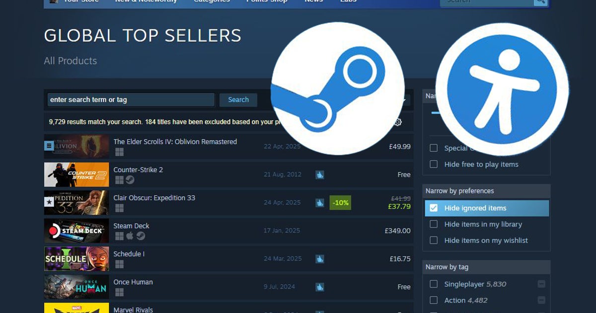 Read more about the article Steam will soon let you filter games by accessibility feature
