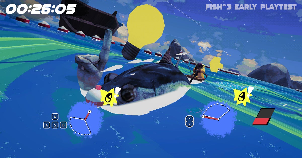 You are currently viewing FISH³ is a surreal arcade fishing racer where you have to fish while you drive a fish-powered boat