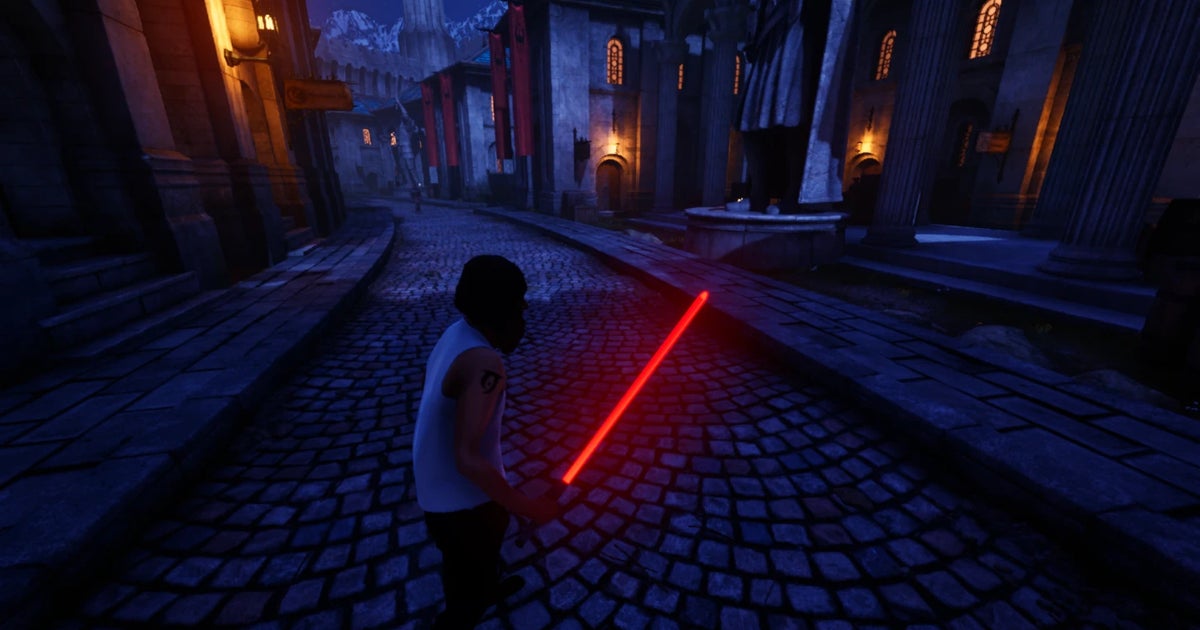 You are currently viewing Oblivion Remastered gets its inevitable lightsaber mod, made by someone who once accidentally decapitated the entire population of Cyrodiil