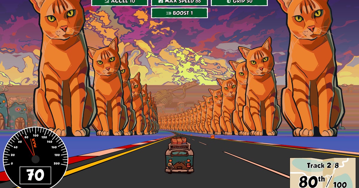 You are currently viewing Once again, I have been flanked by ginger cats the size of office buildings in a racing game