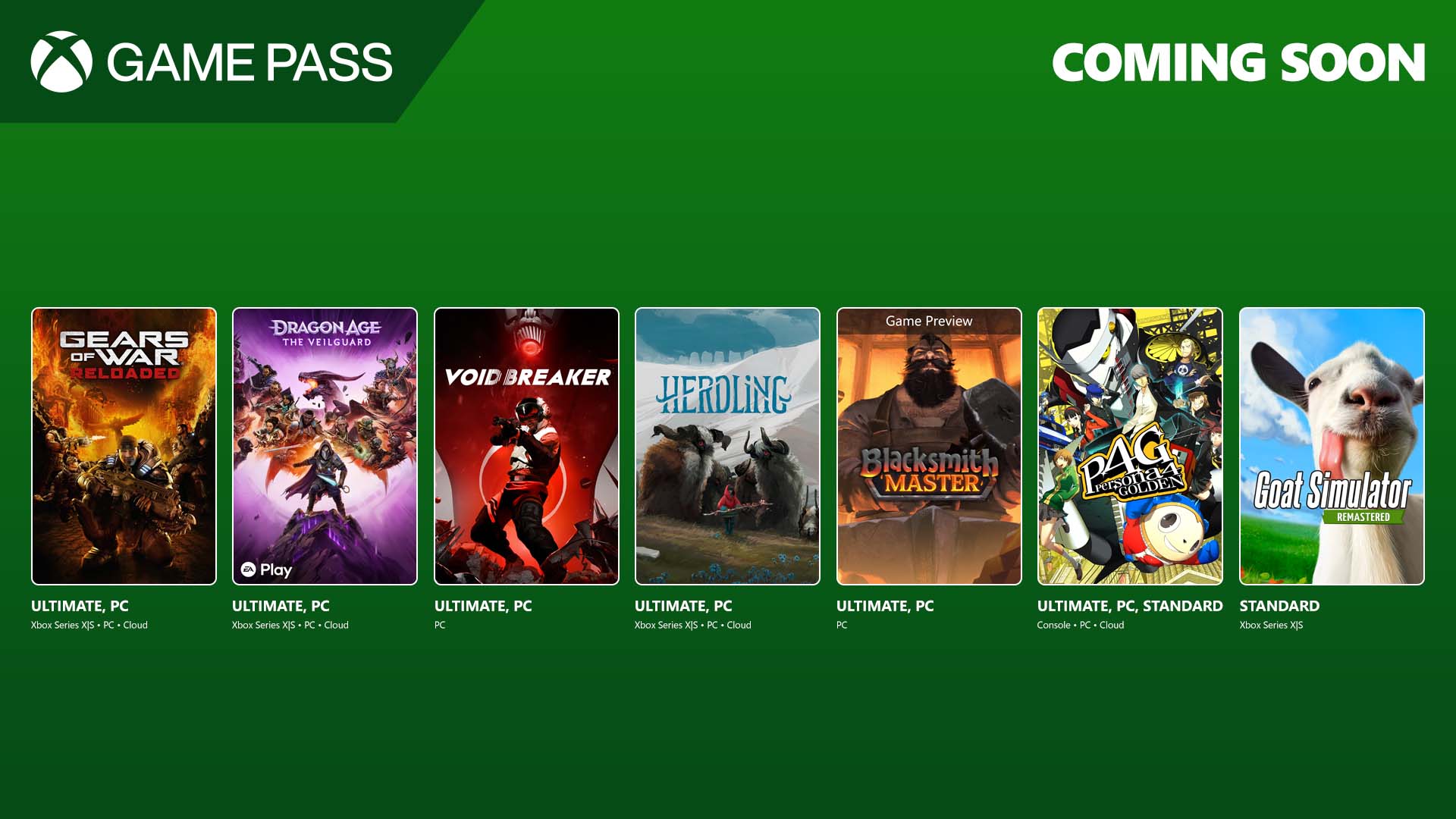 Read more about the article Coming to Game Pass: Gears of War: Reloaded, Dragon Age: The Veilguard, Void/Breaker, and More
